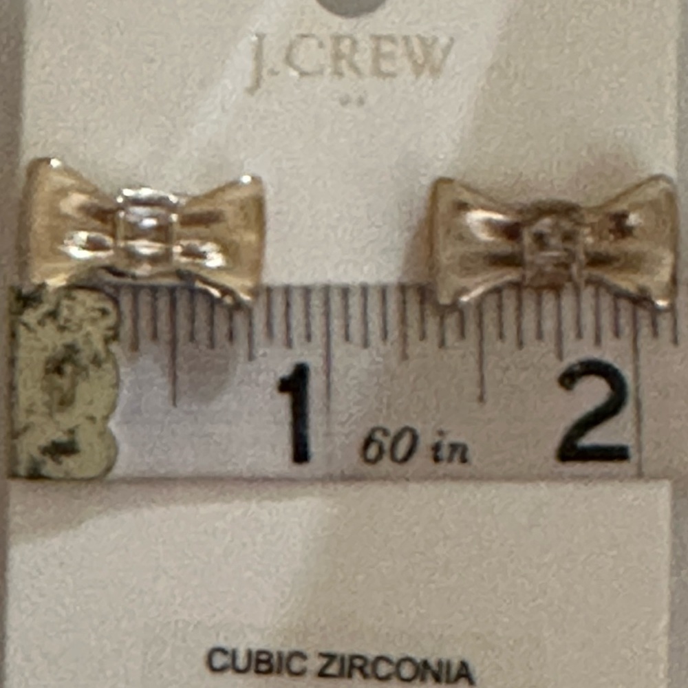 NWT J. Crew Bow Earrings With Cubic Zirconia